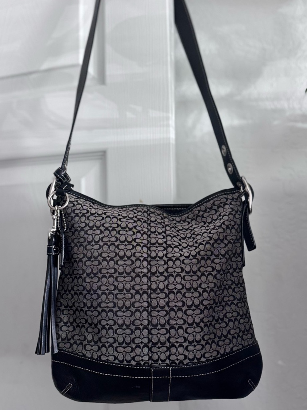 Coach Signature Vintage Crossbody Bag with Tassel